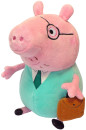 Мягкая игрушка свинка Peppa Pig Папа свин с кейсом 30 см розовый зеленый текстиль 30292