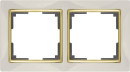 Рамка Snabb на 2 поста слоновая кость/золото WL03-Frame-02-ivory/GD 4690389083891