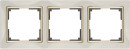 Рамка Snabb на 3 поста слоновая кость/золото WL03-Frame-03-ivory/GD 4690389083907