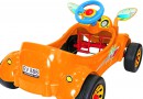Машина педальная RT Молния с музыкальным рулем оранжевая ОР09-9036