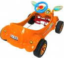Машина педальная RT Молния с музыкальным рулем оранжевая ОР09-9038