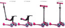 Самокат трехколёсный Y-SCOO RT GLOBBER EVO 4 in1 TITANIUM с 3 светящимися колесами Neon Pink 462-1322