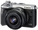 Фотоаппарат Canon EOS M6 24Mpix 3" 1080p 180p WiFi 15-45 IS STM f/ 3.5-6.3 LP-E17 черный/серебристый 1725C012
