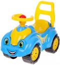 Каталка-машинка ТехноК Автомобиль для прогулок пластик от 1 года на колесах желто-голубой 3510