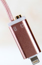 Переходник Telecom Lightning  для наушников 3.5 мм и зарядки USB розовый TA12858-P2