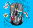 Мышь беспроводная Logitech M238 Doodle Collection чёрный рисунок USB 910-0050494