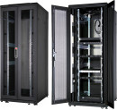 Шкаф напольный 19" 36U Estap CloudMax CLD70636U6010BR1R1 600x1000mm передняя дверь двустворчатая перфорированная задняя дверь двустворчатая перфорированная черный2
