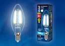 Лампа светодиодная (UL-00001373) E14 6W 4000K свеча прозрачная LED-C35-6W/NW/E14/CL PLS02WH