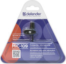 Микрофон Defender MIC-109 черный кабель 1.8м 641096