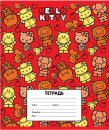 Тетрадь школьная Action! "Hello Kitty" 12 листов клетка скрепка HKO-AN-1201/5-37