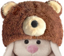 Мягкая игрушка BUDI BASA "Зайка Ми в шапке медвежонка" 15 см бежевый искусственный мех SidX-1803