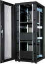Шкаф напольный 19" 42U Estap CloudMax CLD70642U8010BF1R1 800x1000mm передняя дверь одностворчатая перфорированная задняя дверь двустворчатая перфорированная черный