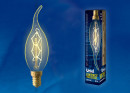 Лампа накаливания (UL-00000483) E14 60W свеча на ветру золотистая IL-V-CW35-60/GOLDEN/E14 ZW012