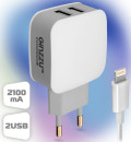 Сетевое зарядное устройство GINZZU GA-3010UW 2.1A 8-pin Lightning 2 х USB белый2