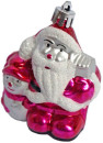 Елочные украшения Новогодняя сказка Дед Мороз 8 см 3 шт розовый пластик 972310