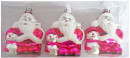 Елочные украшения Новогодняя сказка Дед Мороз 8 см 3 шт розовый пластик 9723102