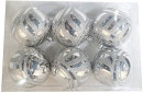 Набор шаров Новогодняя сказка 972930 8 см 6 шт серебро пластик