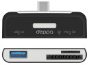 Картридер внешний Deppa 73117 USB-C-SD/microSD/USB 3.0 черный2