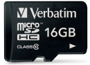 Карта памяти Micro SDHC 16GB Class 10 Verbatim 44010