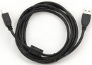 Кабель USB 2.0 AM-BM 1.8м черный Cablexpert CCF2-USB2-AMBM-62