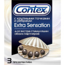 CONTEX Презервативы №3 Extra Sensation с крупными точками и ребрами