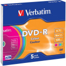 Диски DVD-R 16x 4.7Gb SlimCase (5шт) Color Verbatim [43557]2