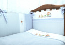 Бампер в кроватку Сонный Гномик Паровозик (голубой)3