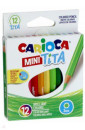 Набор карандашей цветных пластиковых Carioca MINI Tita 12 цв, длина карандаша 8,5 см, в карт. короб.