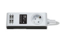 Зарядка для всей семьи DAESUNG DS-USB1203  3м 16а 3кВт 3х1.5мм2 1 розетка с заземлением +4usb(20)