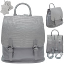 Рюкзак-мини FLAVIO FERRUCCI, молодежный, серый,фурнитура-пушечный металл, н/кожа, 28.5x21x10 см,