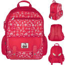 Рюкзак HELLO KITTY, разм.40х30х13 см, красный, уплотненная рельефная спинка, светоотраж. элементы,