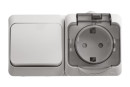 Блок SCHNEIDER ELECTRIC BPA16-241B Этюд  оп 1-кл. выкл. + евророз. защ. шторки IP44 бел.