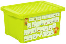 Littel Angel Детский ящик для хранения игрушек "X-BOX" "Обучайка" Азбука 17л салатовый