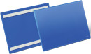 Карман cамоклеящийся для маркировки  A4 горизонтальный, цвет- синий