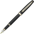 Ручка перьевая DORATO, черный матовый лак, позолоченные детали, синие чернила, M2