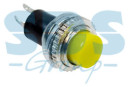 Выключатель-кнопка  металл 220V 2А (2с) (ON)-OFF  O10.2  желтая  Mini  REXANT