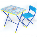 Комплект стол+стул Ника Азбука 2 Маша и медведь (синий)