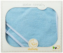 Махровое полотенце с капюшоном (100*100 см), мочалка, голубой