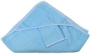 Махровое полотенце с капюшоном (100*100 см), мочалка, голубой2