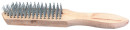 Кордщетка ручная SPARTA 748265  6-рядная металлическая с деревянной ручкой