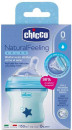 Бутылочка Chicco Natural Feeling сил. соска с наклоном, норм. поток, PP, 0+, 150 мл, blue 3102052072
