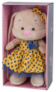 Мягкая игрушка заяц Jack Lin Зайка в Желтом Платье 25 см искусственный мех трикотаж пластмасса