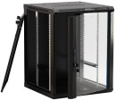 Шкаф настенный Hyperline TWB-0645-GP-RAL9004 19-дюймовый (19"), 6U, 367x600х450мм, стеклянная дверь с перфорацией по бокам, ручка с замком, цвет черный (RAL 9004) (разобранный)3