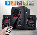 Ginzzu GM-406 2.1 с Bluetooth, выходная мощность 20Вт + 2х10Вт, аудиоплеер USB-flash, SD-card, FM-радио, пульт ДУ - 21 кнопка, стерео вход (2RCA), эквалайзер (обыч3