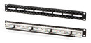 Патч-панель Hyperline PP3-19-48-8P8C-C6-110D 19", 2U, 48 портов RJ-45, категория 6, Dual IDC, ROHS, цвет черный (задний кабельный организатор в комплекте)