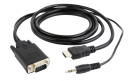 Cablexpert Кабель HDMI-VGA 19M/15M + 3.5Jack, 5м, черный, позол.разъемы, пакет (A-HDMI-VGA-03-5M)2