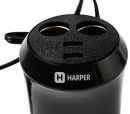 Разветвитель в прикуриватель HARPER DP-186 (2 гнезда+2 USB, вход 12/24В, установка в подстаканник)3