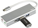 Концентратор USB 3.1 HAMA 00135758 3 х USB 3.1 серебристый2