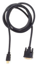 Кабель аудио-видео Buro HDMI (m)/DVI-D (Dual Link) (m) 1.8м. Позолоченные контакты черный (BHP RET HDMI_DVI18)2