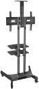 Мобильная стойка ONKRON TS1552 на 1 ТВ/ 32-65" от 200х200 до 400х600 регулировка полок по высоте колесики с блокировкой черная3